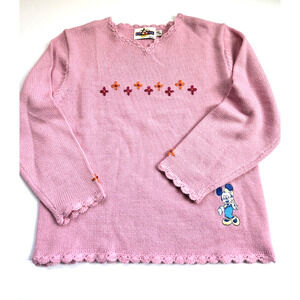 Girls Vintage Minnie Mouse Mickey For Kids Pink‎ Sweater EUC 120/56
